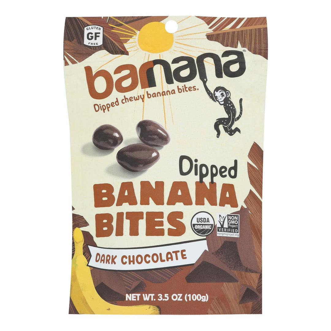 Barnana Chewy Banana Bites - Organic Chocolate - Case Of 12 - 3.5 Oz. - Maras Green