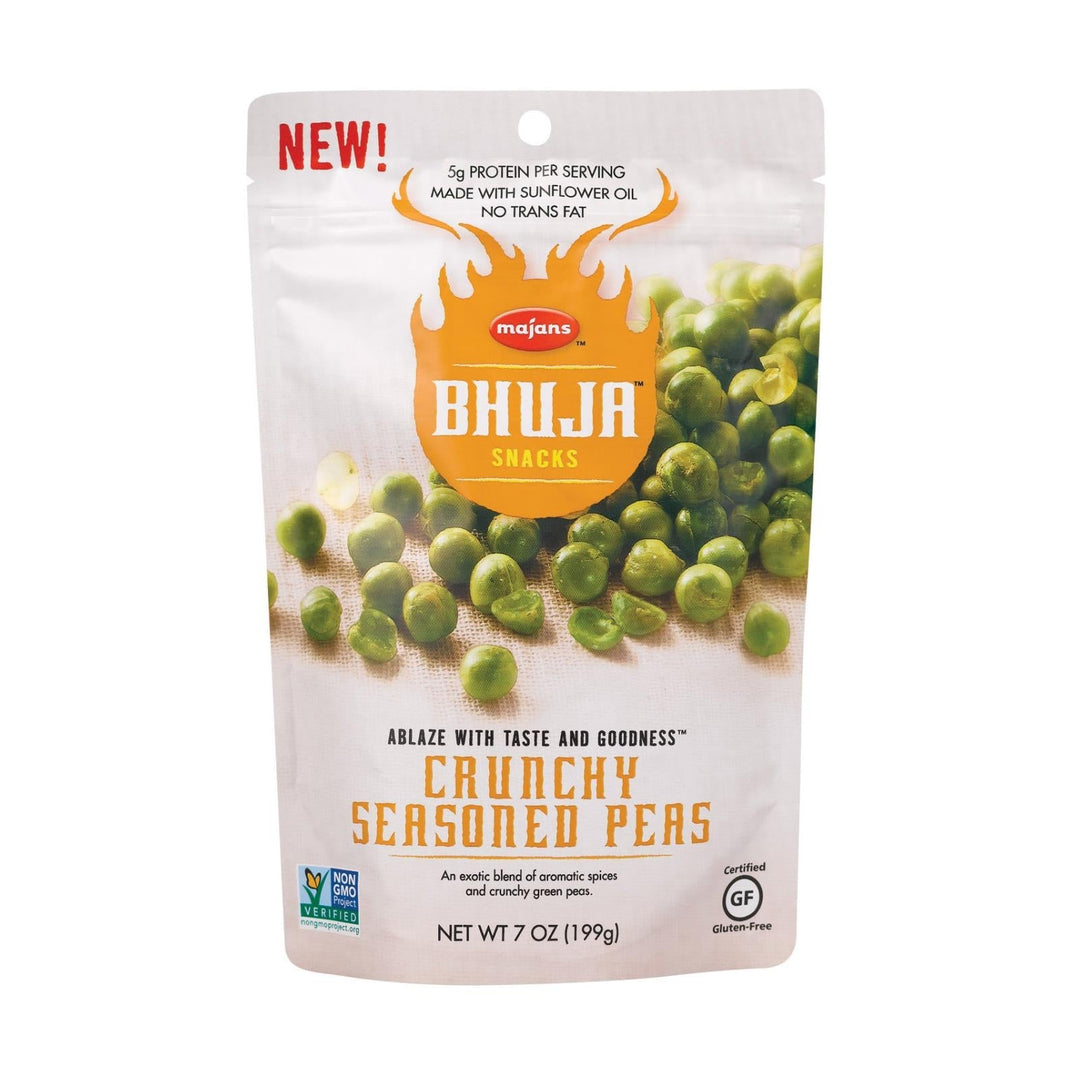 Bhuja Snacks - Crunchy Seasoned Peas - Case Of 6 - 7 Oz. - Maras Green