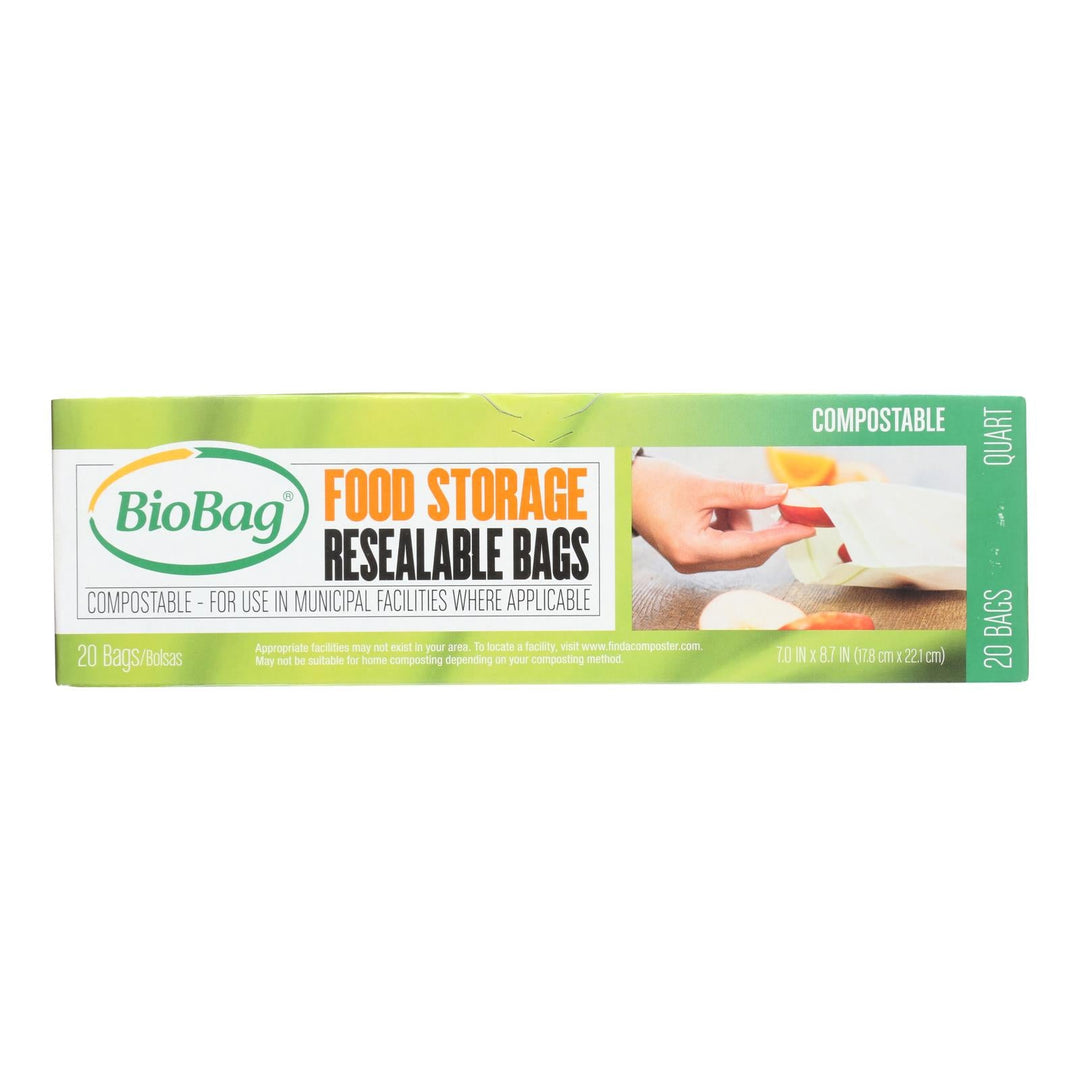 Biobag - Resealable Food Storage Bags - Case Of 12 - 20 Count - Maras Green