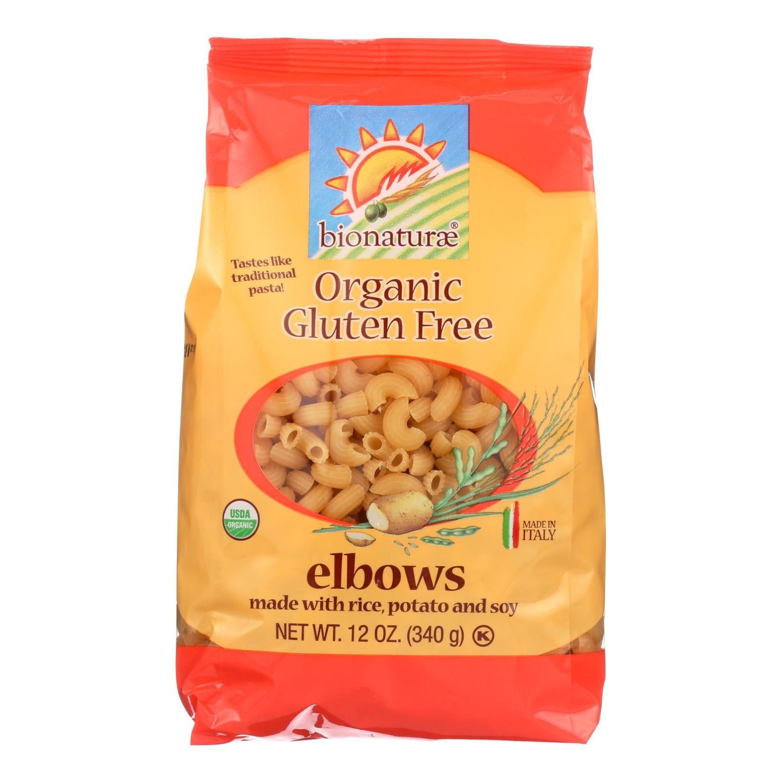 Bionaturae - Pasta Og1 Elbows G/f - Cs Of 12 - 12 Oz - Maras Green