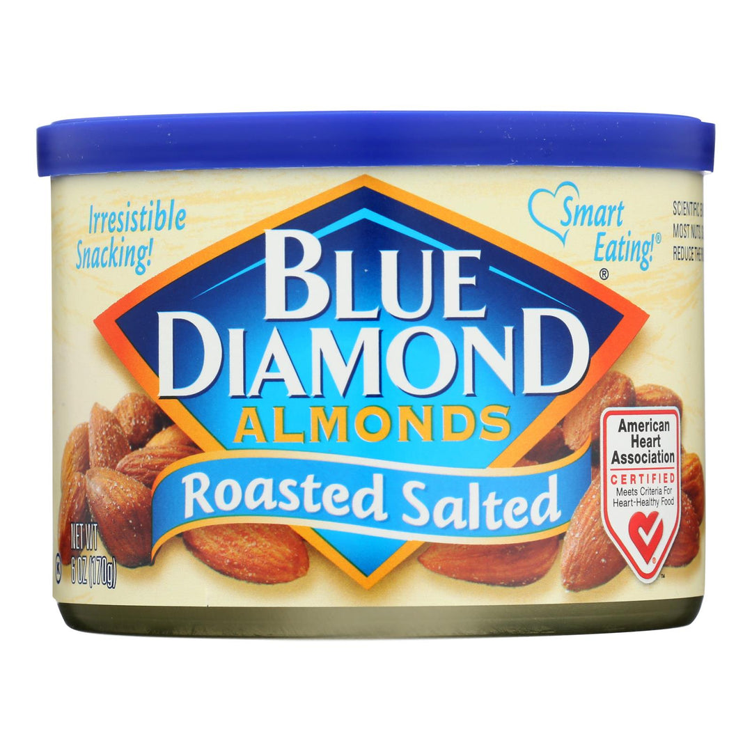 Blue Diamond Roasted Salted Almonds - Case Of 12 - 6 Oz - Maras Green