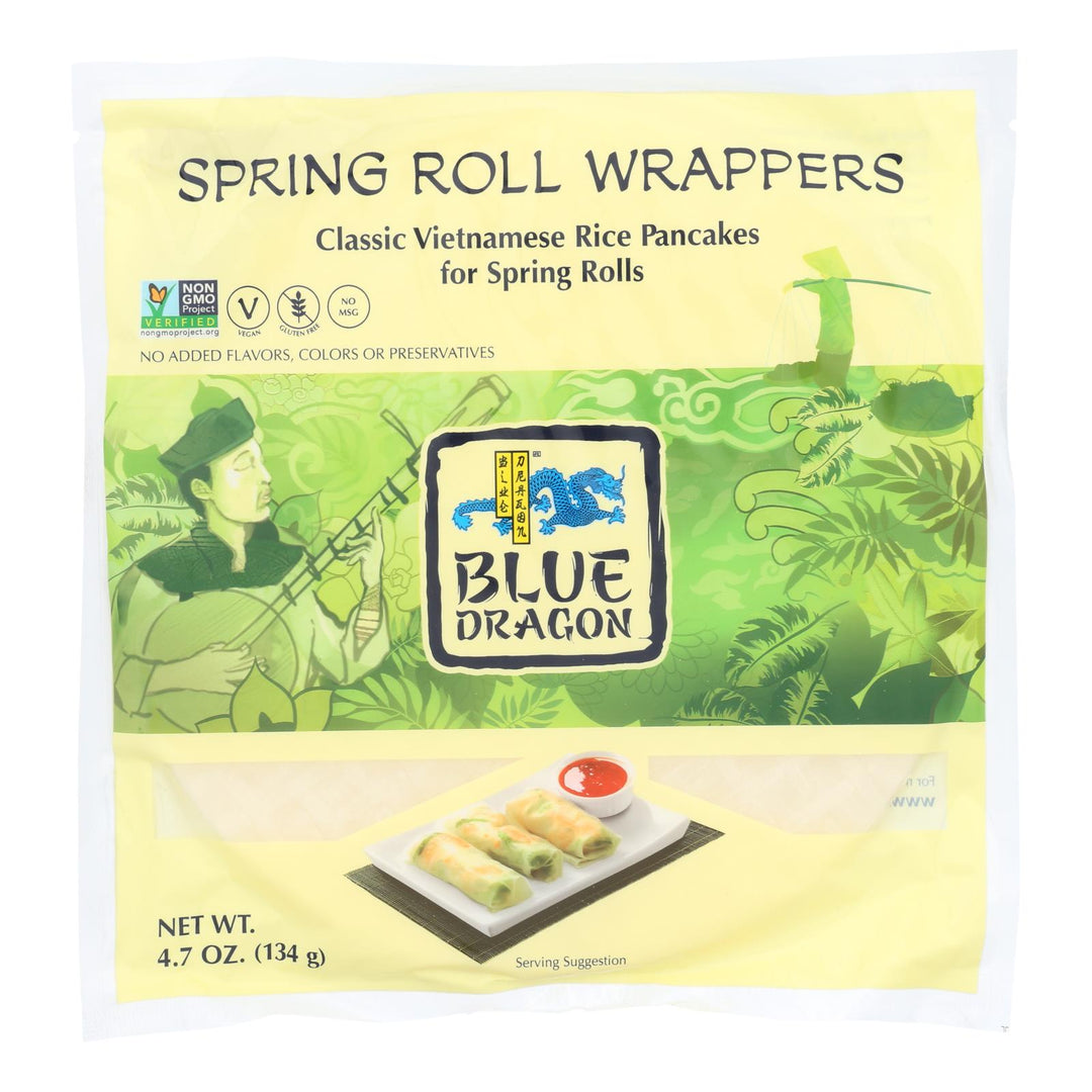 Blue Dragon - Wrappers - Spring Roll - Case Of 12 - 4.7 Oz - Maras Green