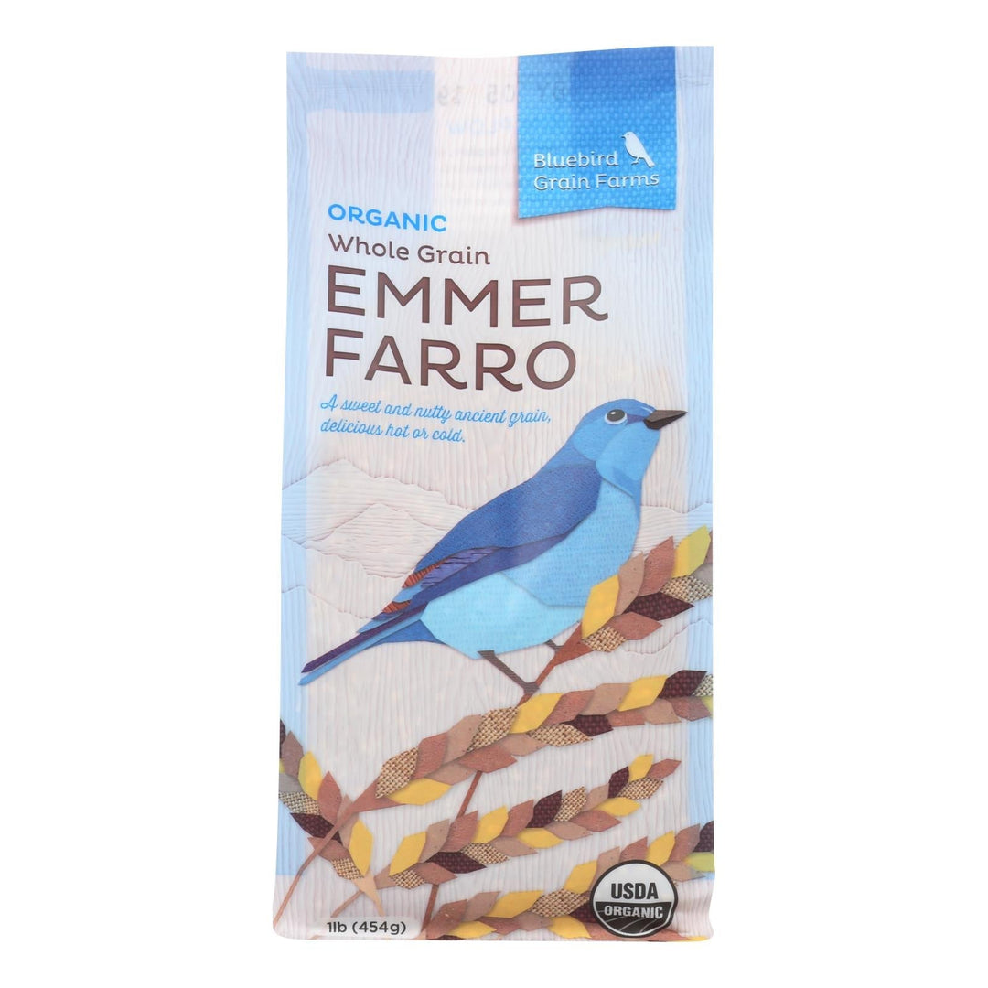 Bluebird Grains - Farro Organic Grade 1 Emmer Split - Case Of 6 - 1 Pound - Maras Green
