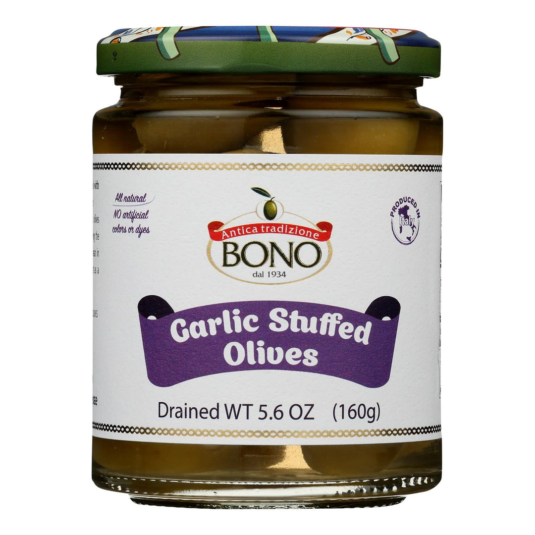 Bono - Olives Garlic Stuffed - Case Of 6 - 5.6 Oz - Maras Green