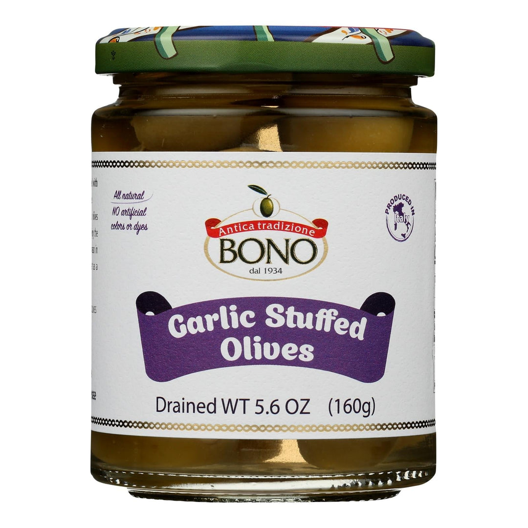 Bono - Olives Garlic Stuffed - Case Of 6 - 5.6 Oz - Maras Green