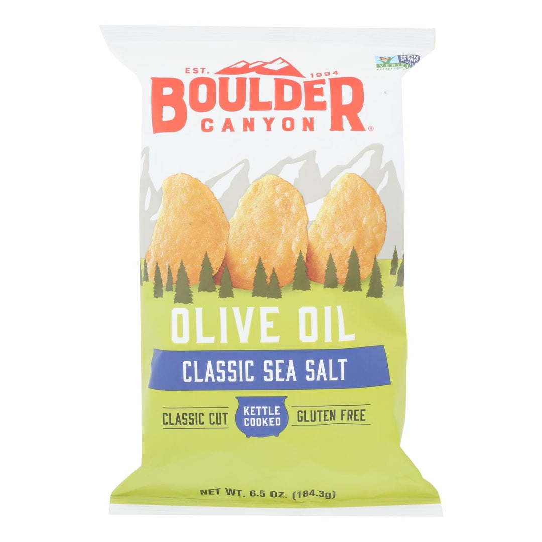 Boulder Canyon - Kettle Chips - Olive Oil - Case Of 12 - 6.5 Oz. - Maras Green