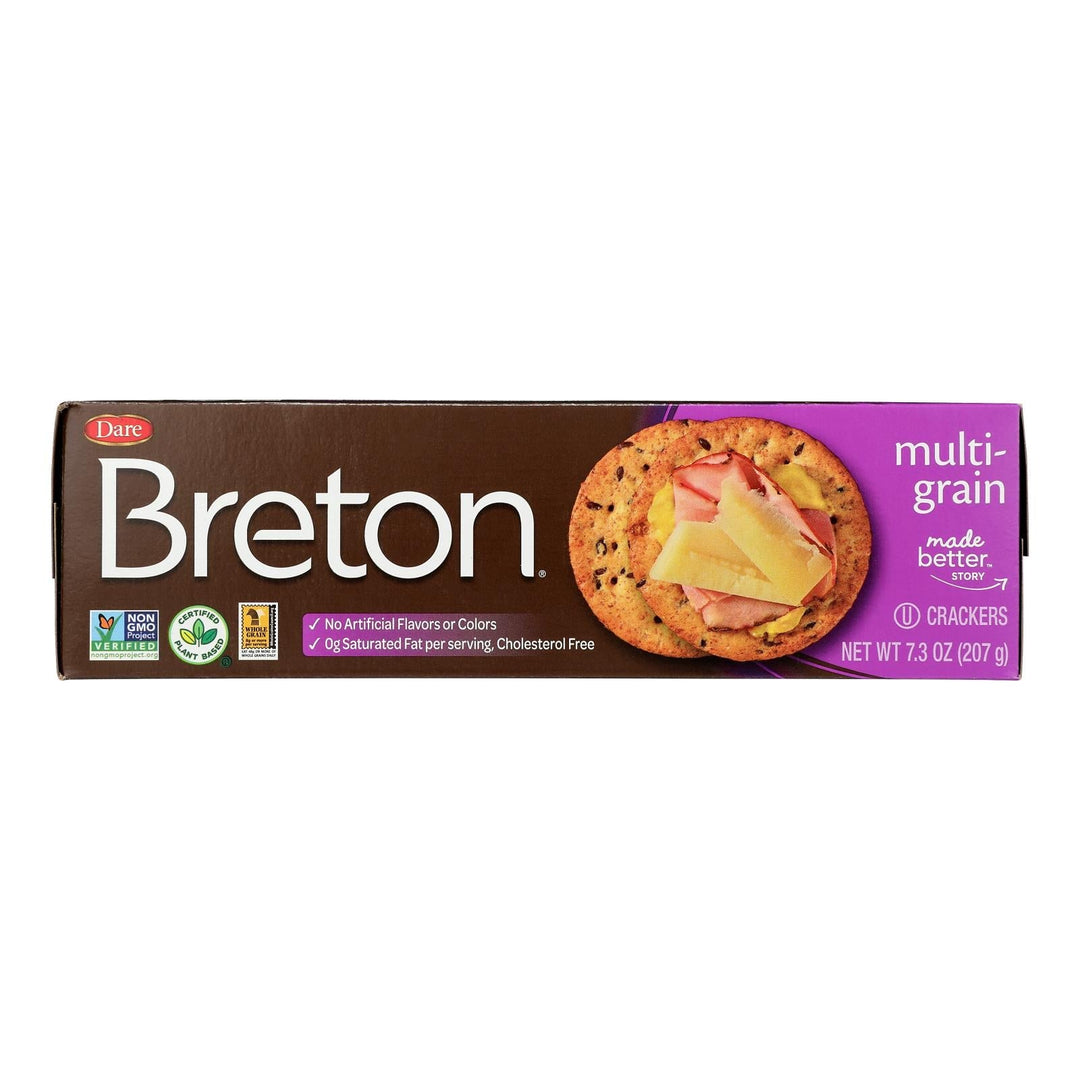 Breton/dare - Crackers Multigrain - Case Of 12 - 7.3 Oz - Maras Green