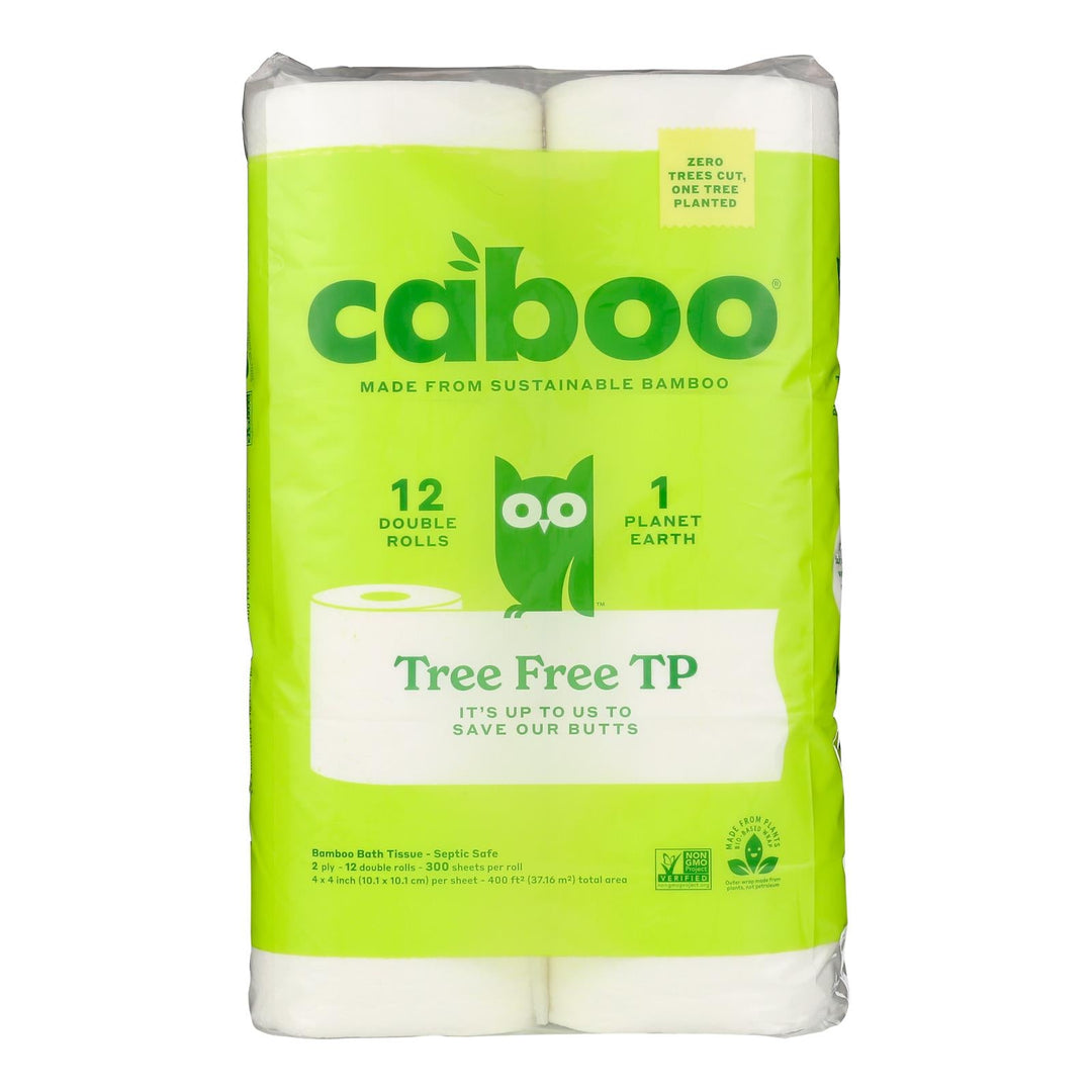 Caboo - Bath Tissue - Tissue Bath 300 Sheet - Case Of 6 - 12 Pk - Maras Green