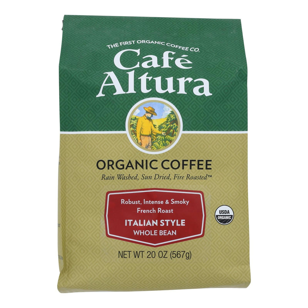 Cafe Altura, Italian Style Dark Roast Organic - Case Of 6 - 1.25 Lb - Maras Green