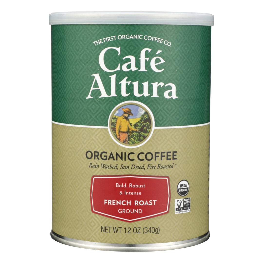 Cafe Altura - Organic Ground Coffee - French Roast - Case Of 6 - 12 Oz. - Maras Green