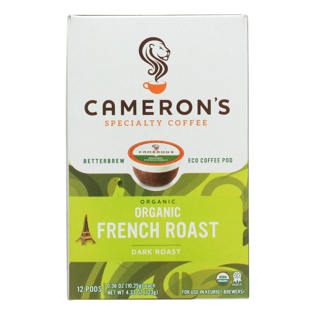 Cameron’s Specialty Coffee, Organic French Roast - Case Of 6 - 12 Ct - Maras Green