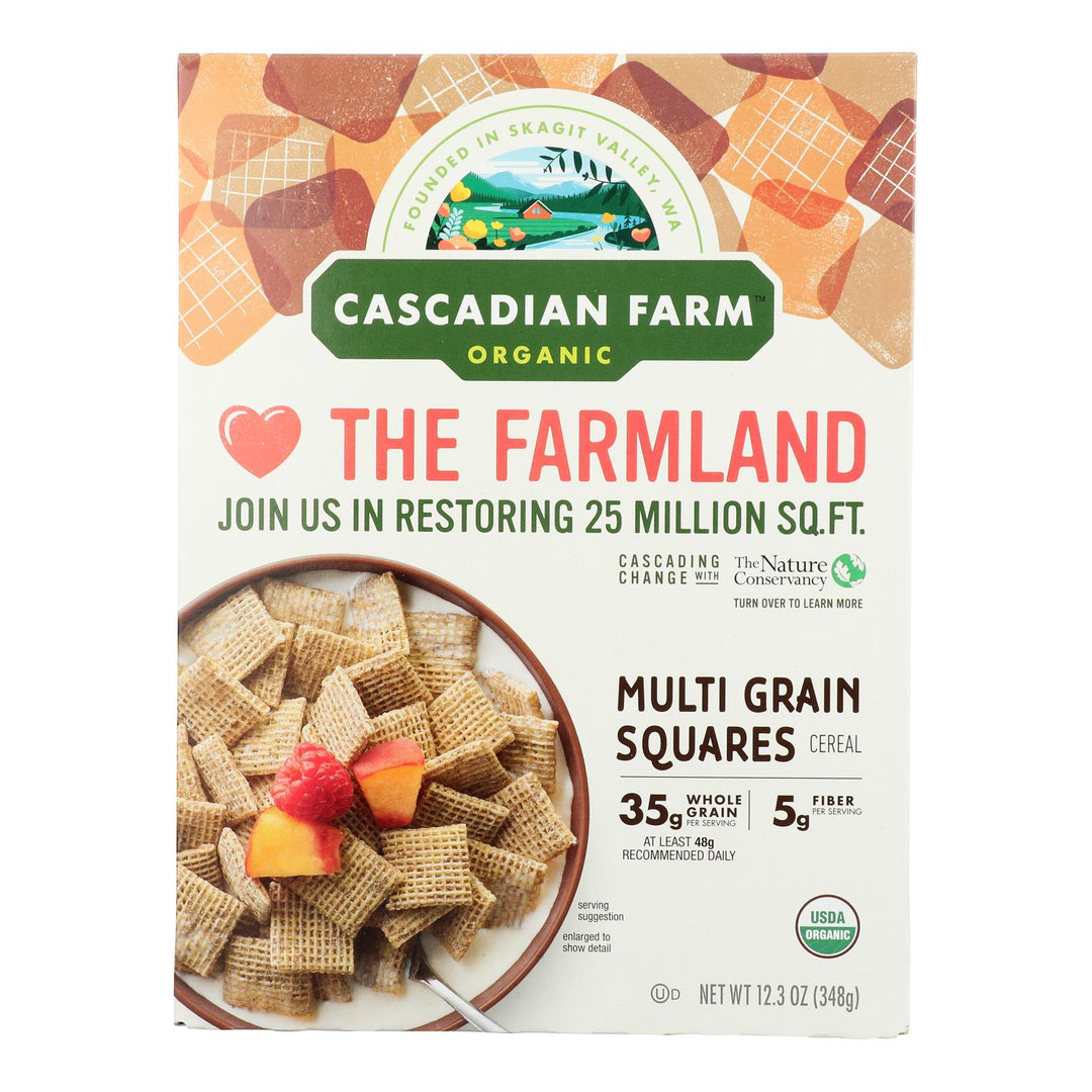 Cascadian Farm Cereal - Organic - Multi - grain Squares - 12.3 Oz - Case Of 10 - Maras Green