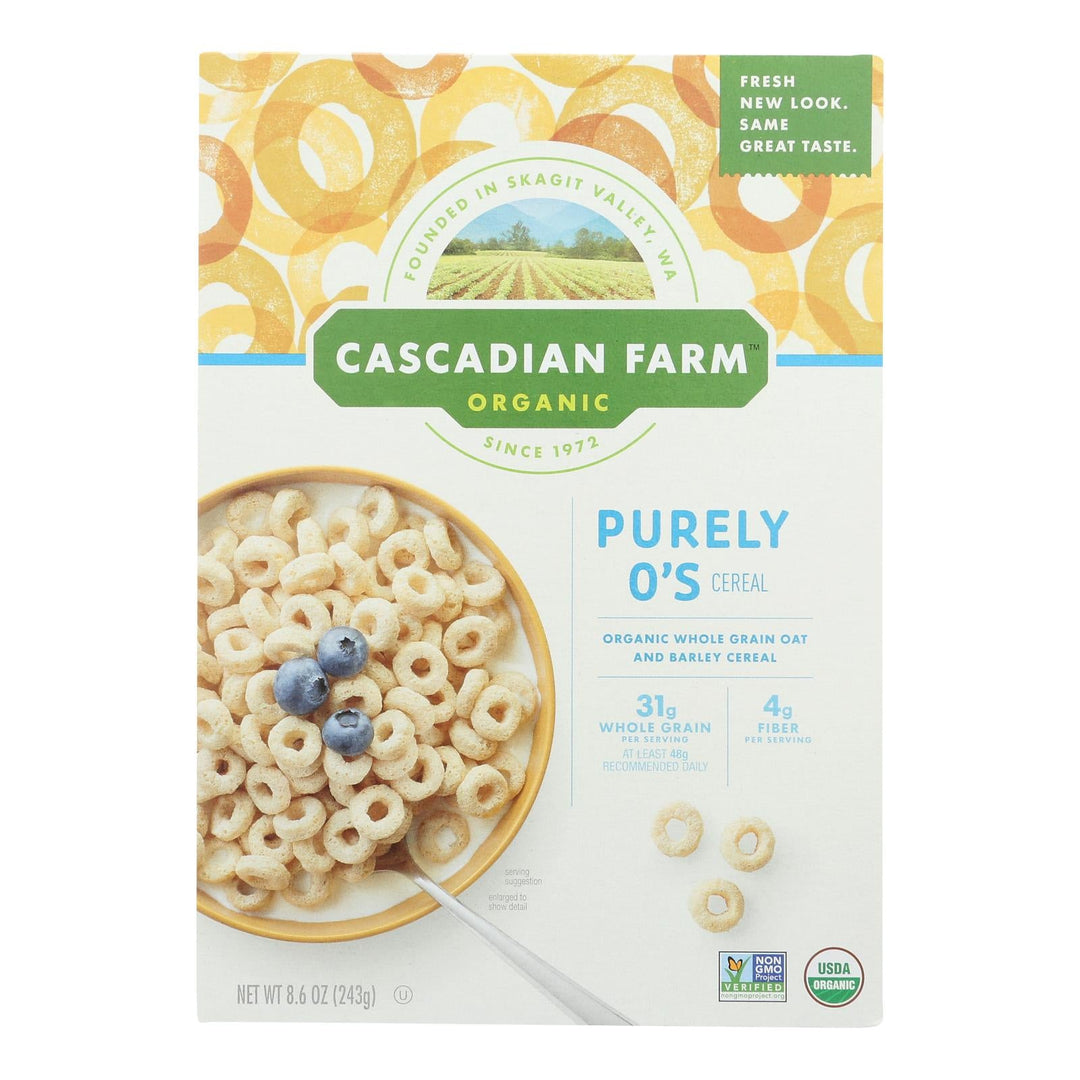 Cascadian Farm Cereal - Organic - Purely Os - 8.6 Oz - Case Of 12 - Maras Green