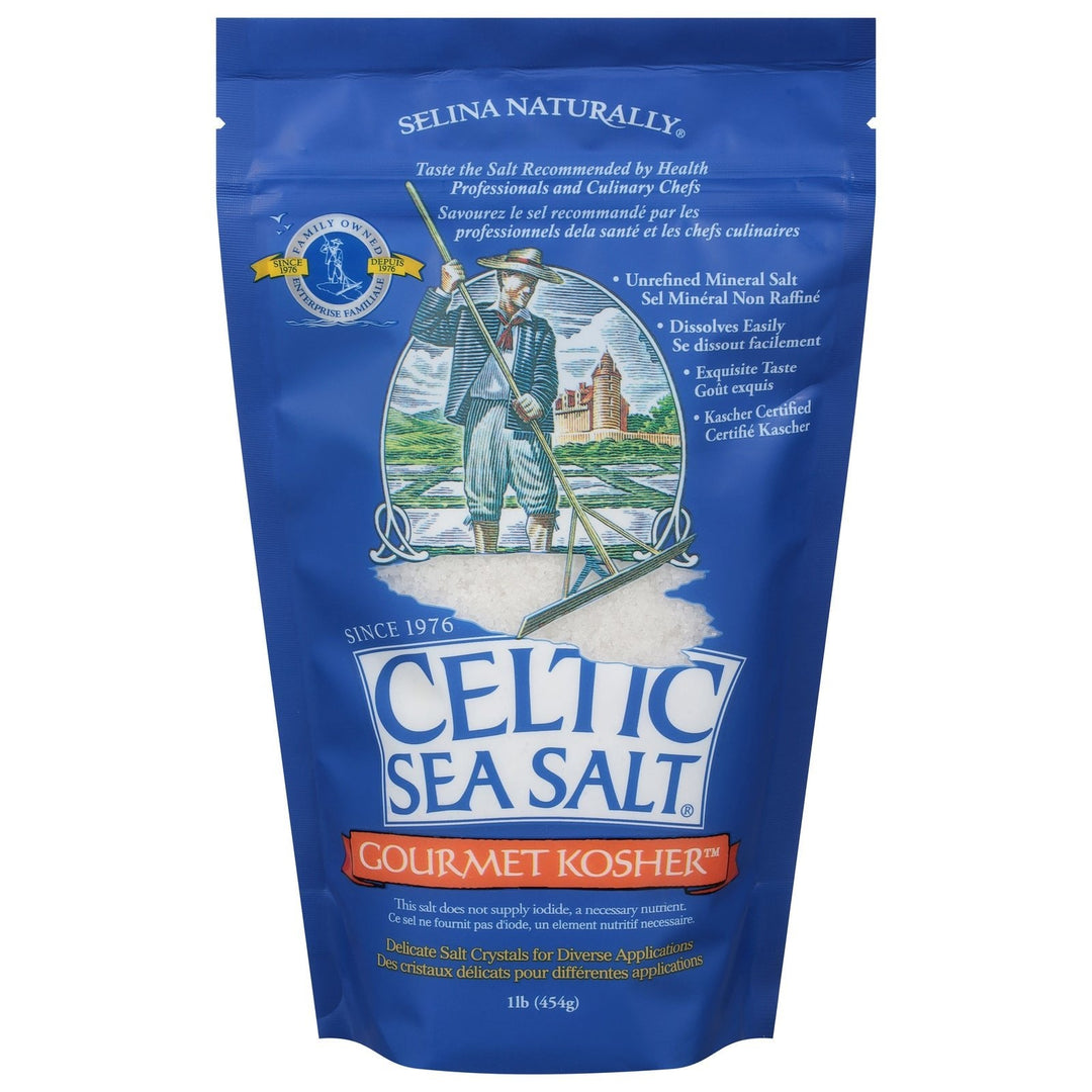 Celtic Sea Salt - Salt Bag Gourmet Kosher - Case Of 6 - 1 Lb - Maras Green