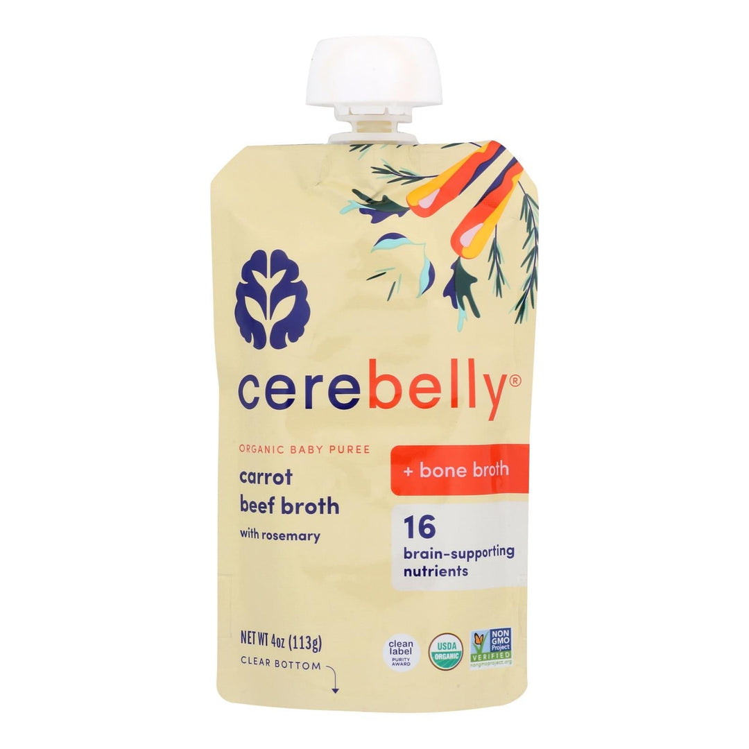 Cerebelly - Puree Carrot Bf Broth - Case Of 6 - 4 Oz - Maras Green