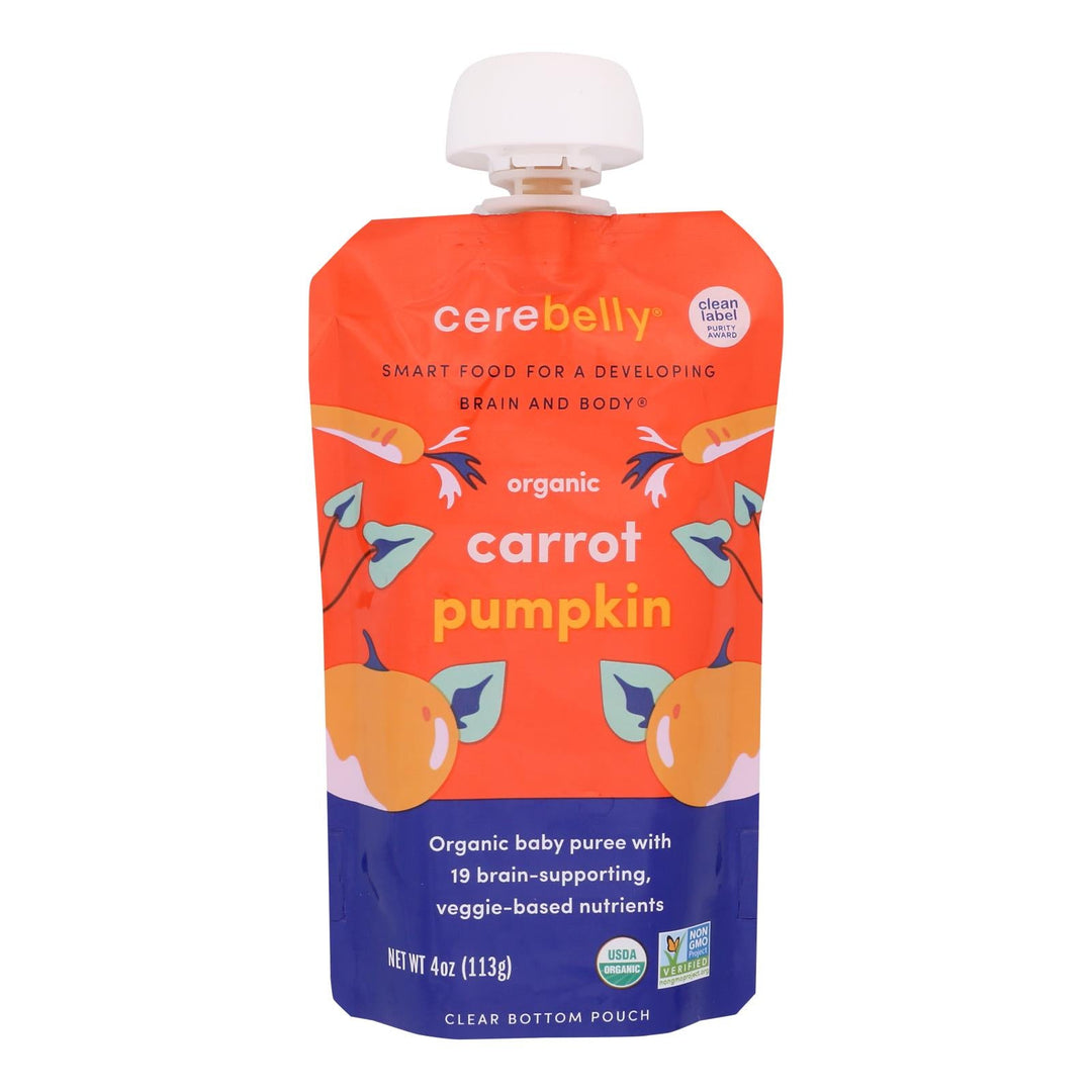 Cerebelly - Puree Carrot Pumpkin - Case Of 6 - 4 Oz - Maras Green