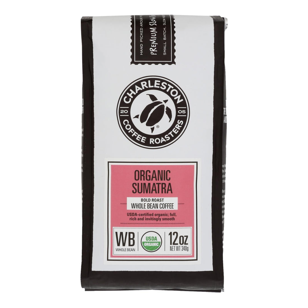 Charleston Coffee Roasters - Coffee Sumatra Whole Bean - Case Of 6 - 12 Oz - Maras Green