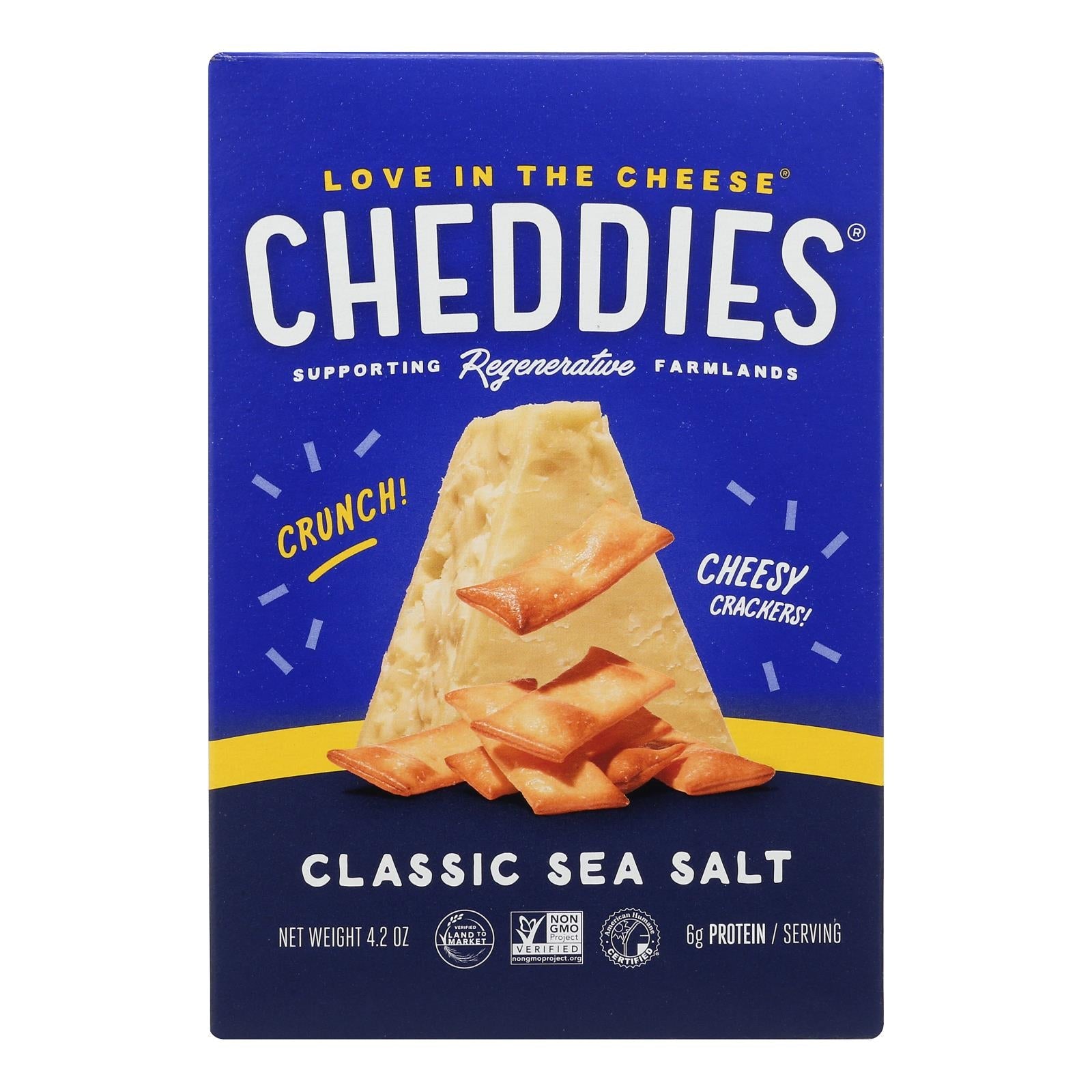 Cheddies - Cracker Organic Cheddar Classic Sea Salt - Case Of 6 - 4.2 Ounces - Maras Green