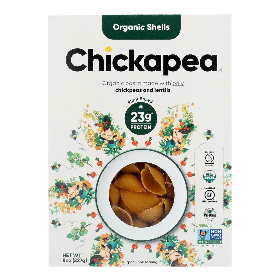 Chickapea Pasta - Pasta - Shells - Case Of 6 - 8 Oz. - Maras Green