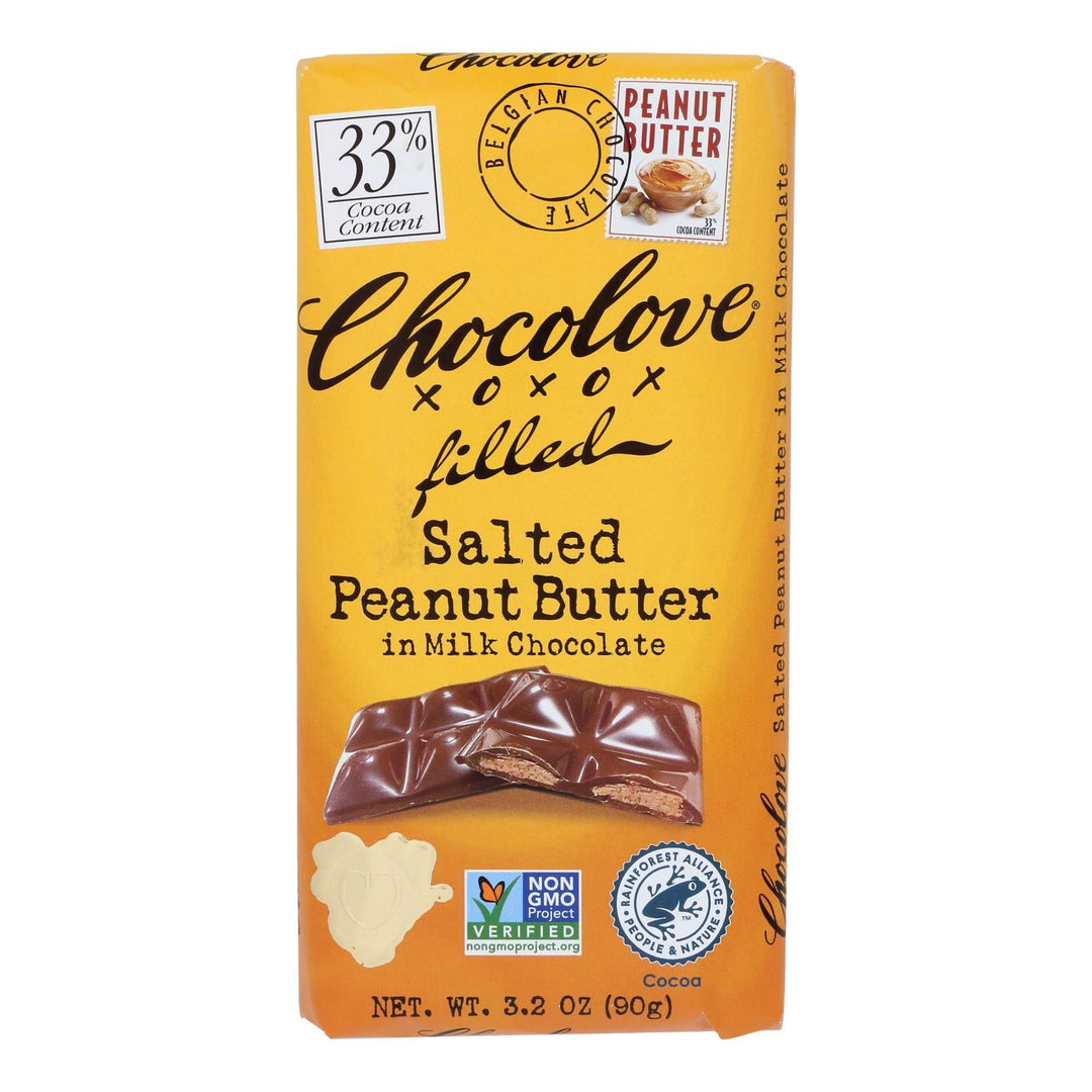 Chocolove - Bar Salt Peanut Butter Fld Milk Chocolate - Case Of 10 - 3.2 Oz - Maras Green