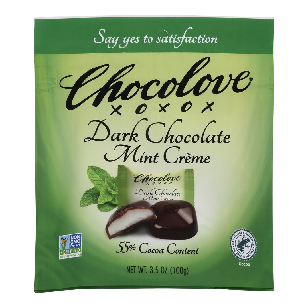 Chocolove - Bites Dark Chocolate Mint Creme - Case Of 8 - 3.5 Oz - Maras Green