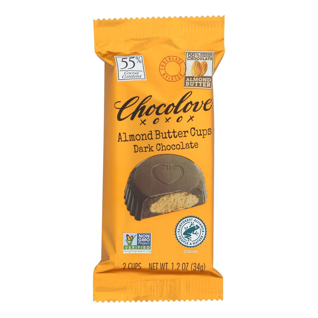 Chocolove - Cup Almond Butter Dark Chocolate - Case Of 10 - 1.2 Ounces - Maras Green