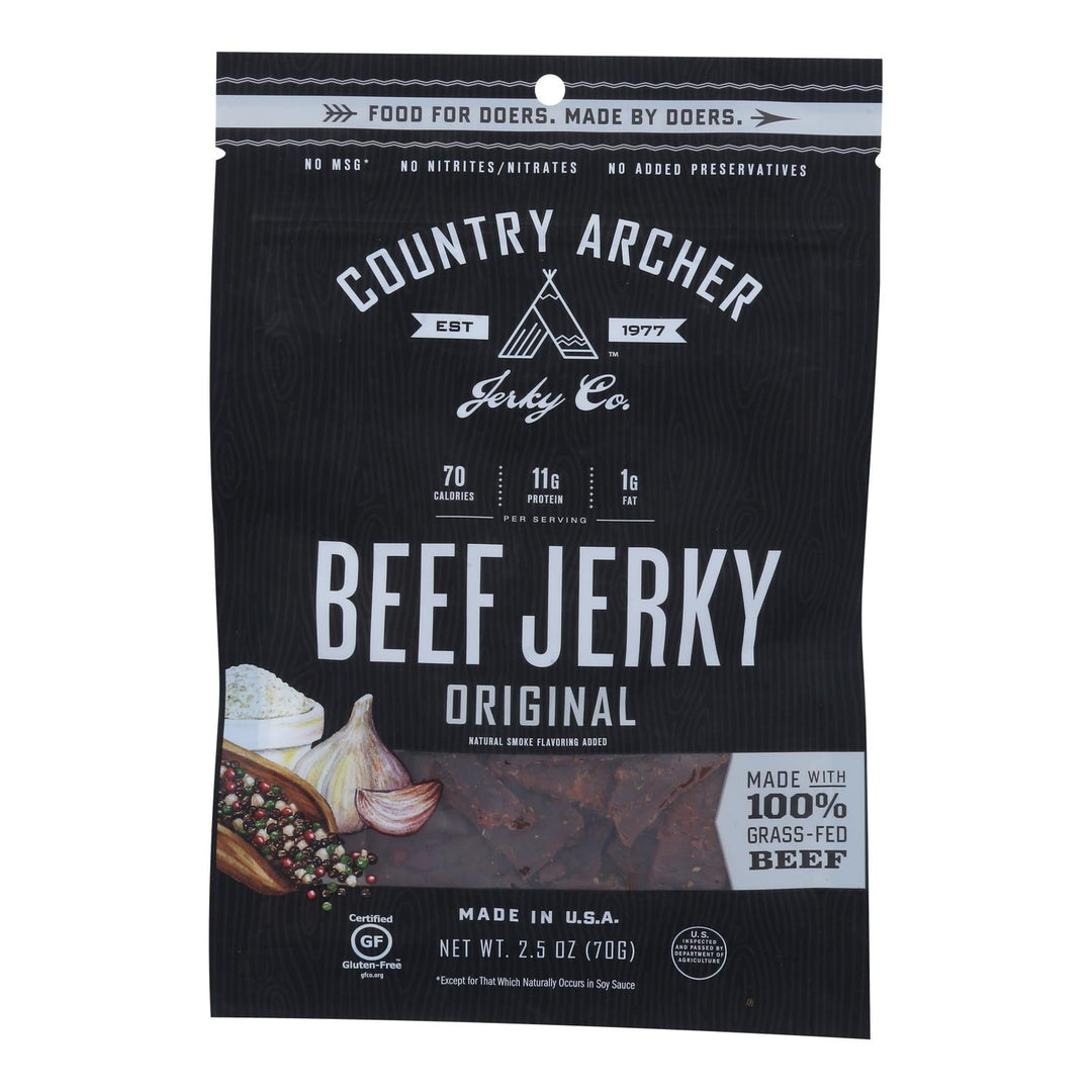 Country Archer - Jerky Original Beef - Case Of 12 - 2.5 Oz - Maras Green