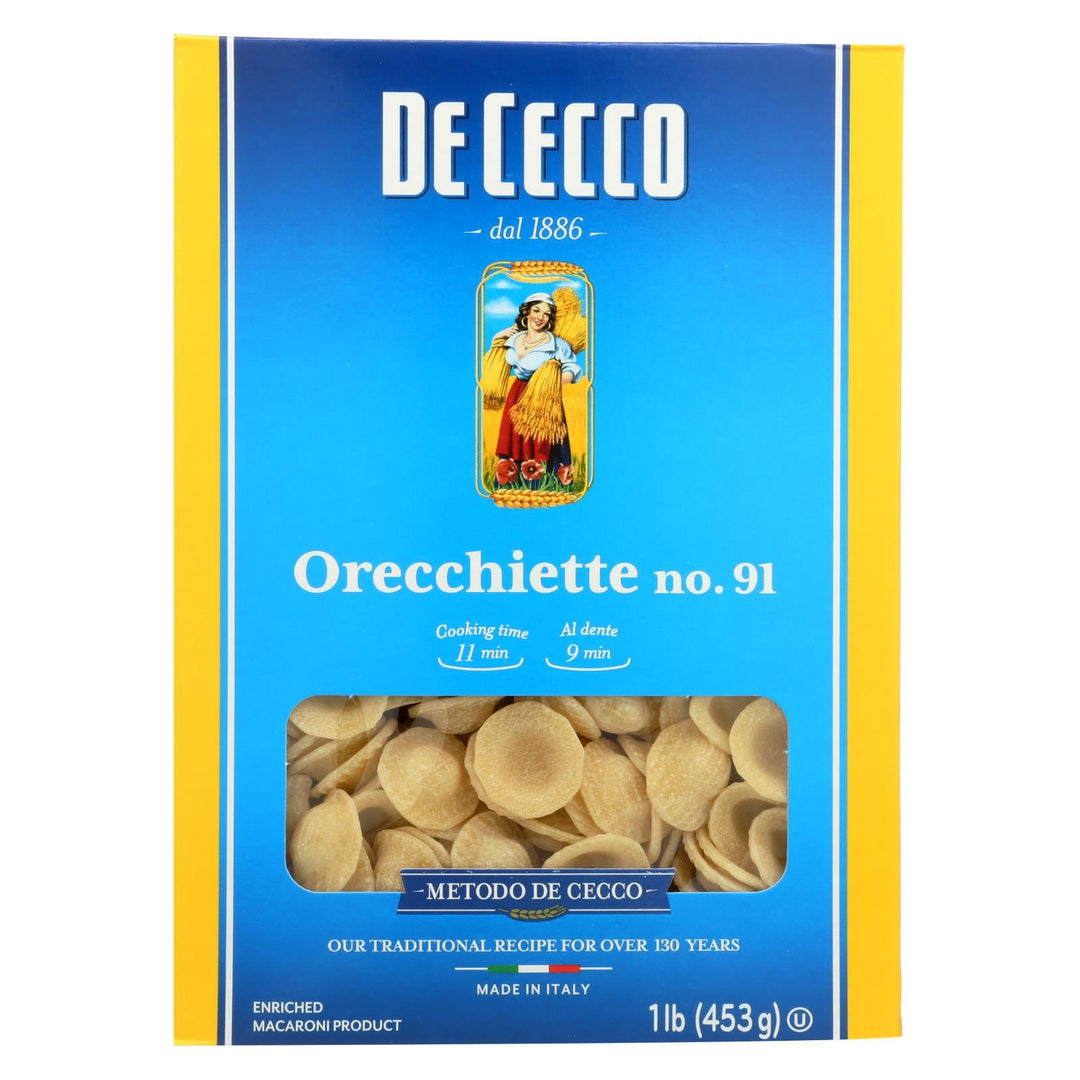 De Cecco Pasta - Pasta - Orecchiette - Case Of 12 - 16 Oz - Maras Green