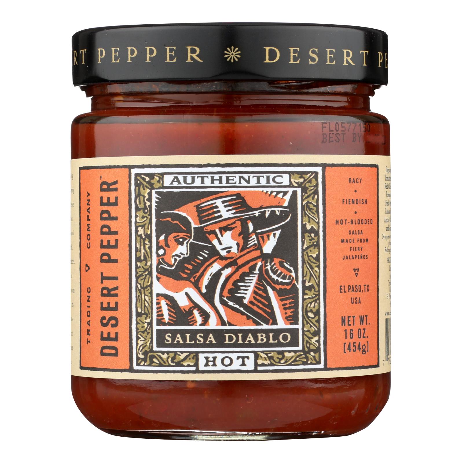 Desert Pepper Trading - Hot Diablo Salsa - Case Of 6 - 16 Oz. - Maras Green