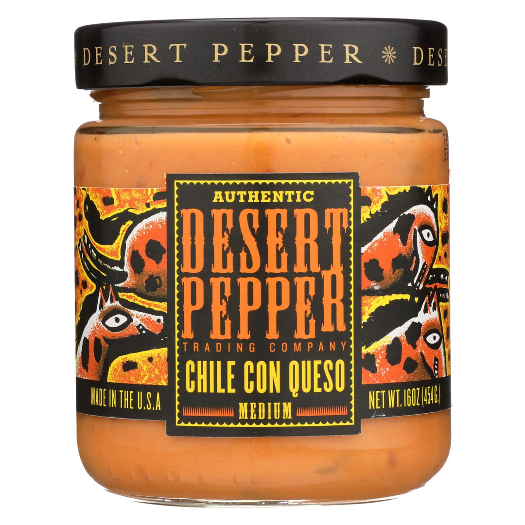Desert Pepper Trading - Medium Chile Con Queso Dip - Case Of 6 - 16 Oz. - Maras Green