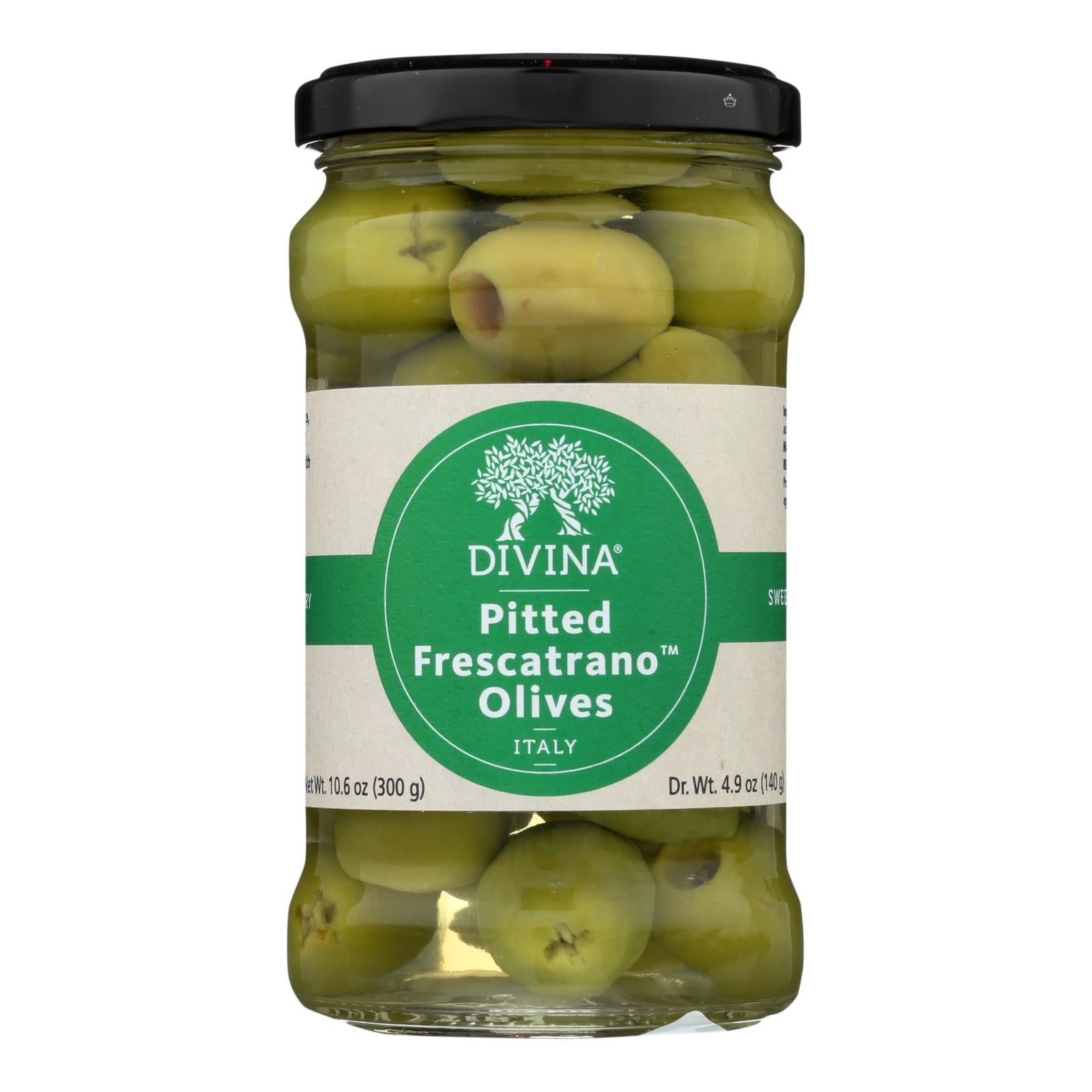 Divina - Olives Pitted Frescatrano - Case Of 6 - 4.9 Oz - Maras Green