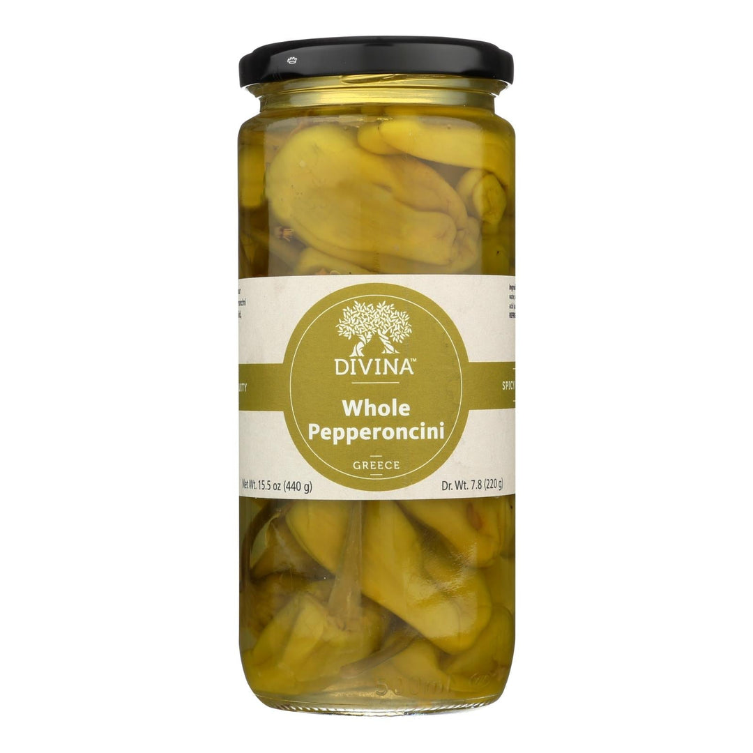 Divina - Pepperoncini All Natural - Case Of 6 - 15.5 Ounces - Maras Green