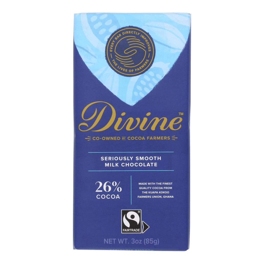 Divine - Bar Milk Chocolate - Case Of 12 - 3 Oz - Maras Green