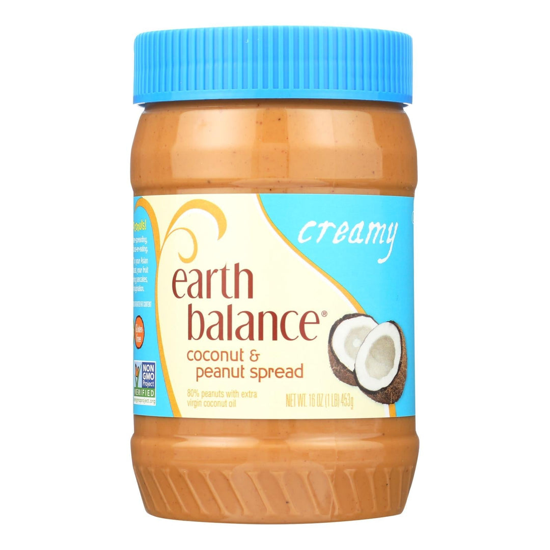 Earth Balance Creamy Coconut And Peanut Spread - Case Of 12 - 16 Oz. - Maras Green