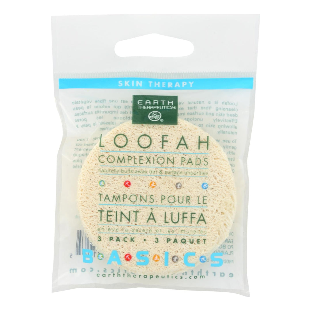 Earth Therapeutics Loofah Complexion Pads - 3 Pads - Case Of 12 - Maras Green