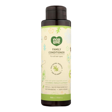 Ecolove Conditioner - Green Vegetables Family Conditioner For All Hair Types - Case Of 1 - 17.6 Fl Oz. - Maras Green