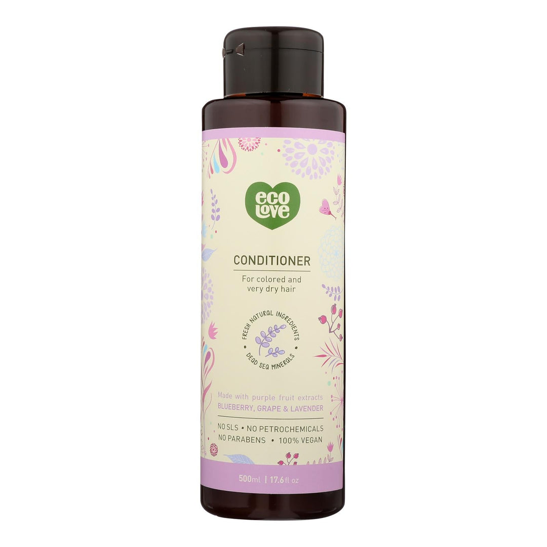 Ecolove Conditioner - Purple Fruit Conditioner For Colored And Very Dry Hair - Case Of 1 - 17.6 Fl Oz. - Maras Green