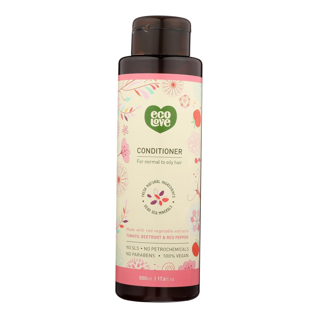 Ecolove Conditioner - Red Vegetables Conditioner For Normal To Oily Hair - Case Of 1 - 17.6 Fl Oz. - Maras Green