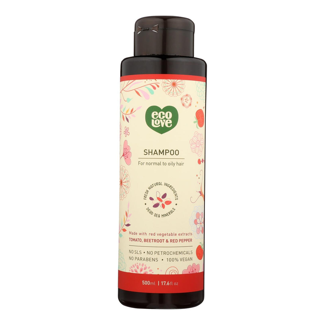 Ecolove Shampoo - Red Vegetables Shampoofor Normal To Oily Hair - Case Of 1 - 17.6 Fl Oz. - Maras Green