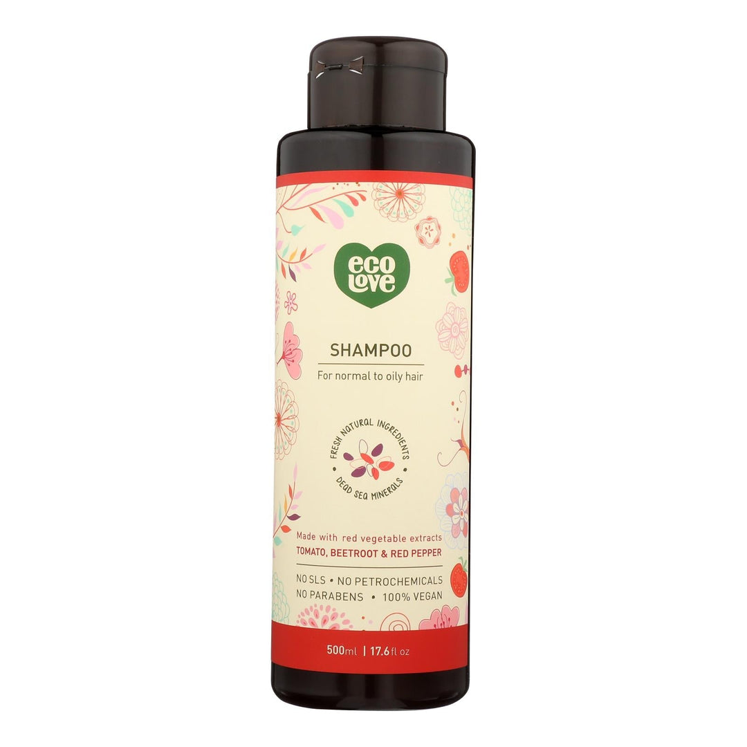 Ecolove Shampoo - Red Vegetables Shampoofor Normal To Oily Hair - Case Of 1 - 17.6 Fl Oz. - Maras Green