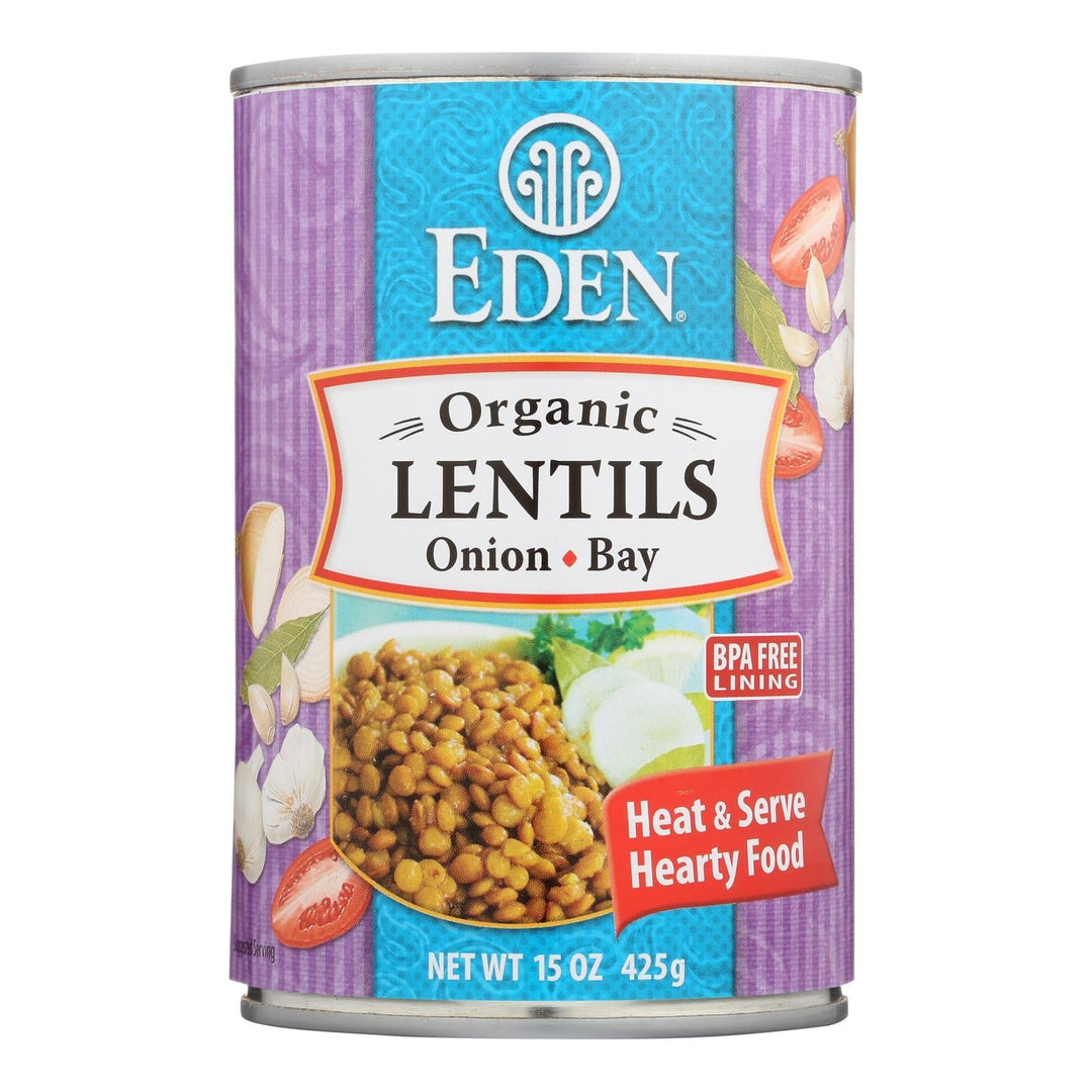 Eden Foods Organic Lentils With Onion And Bay Leaf - Case Of 12 - 15 Oz. - Maras Green