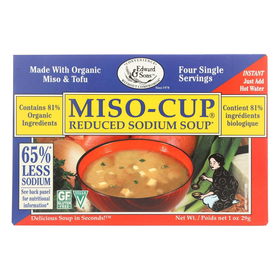 Edward And Sons Reduced Sodium Miso - Cup - Case Of 12 - 1 Oz. - Maras Green