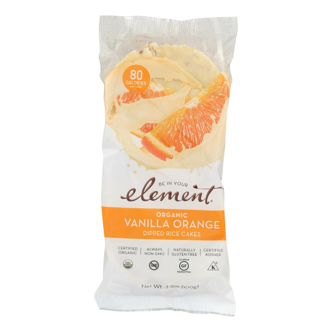 Element Organic Dipped Rice Cakes - Vanilla Orange - Case Of 6 - 3.5 Oz - Maras Green