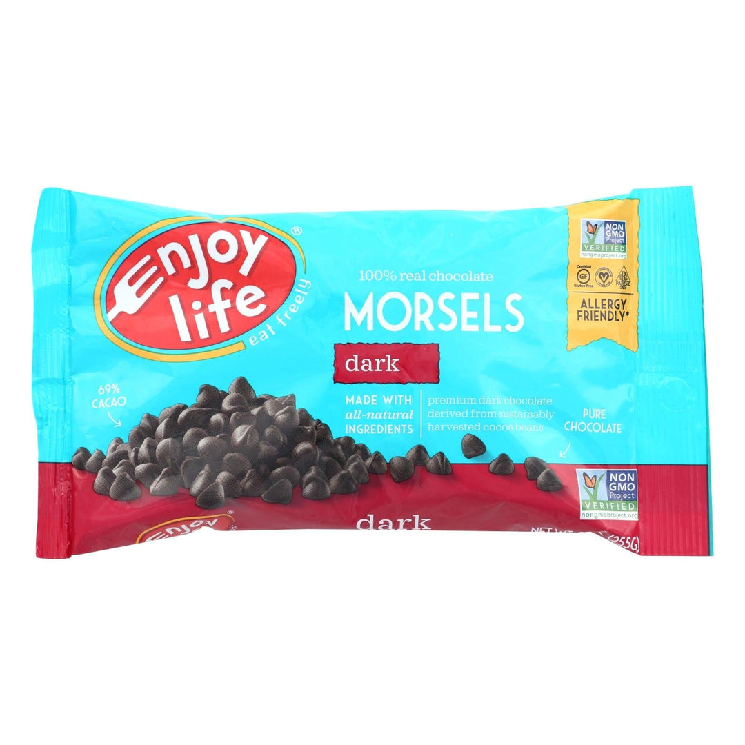 Enjoy Life - Baking Chocolate - Morsels - Dark Chocolate - 9 Oz - Case Of 12 - Maras Green