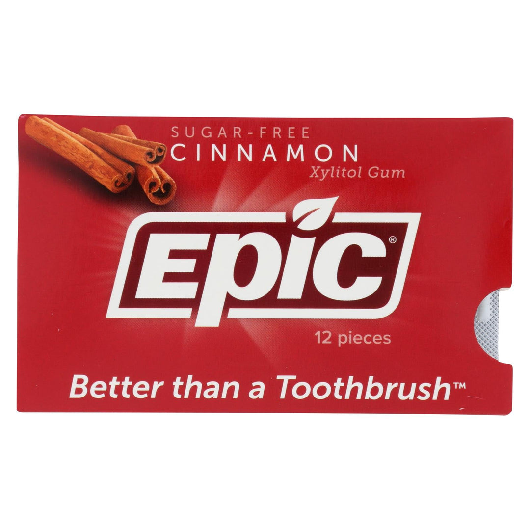 Epic Dental - Xylitol Gum - Cinnamon - Case Of 12 - 12 Pack - Maras Green