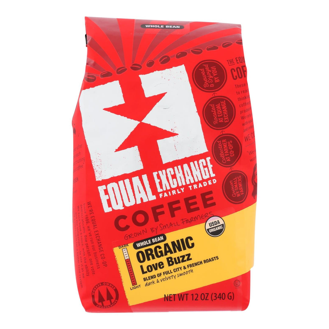 Equal Exchange - Coffee Organic Whole Bean Love Buzz - Case Of 6 - 12 Oz - Maras Green
