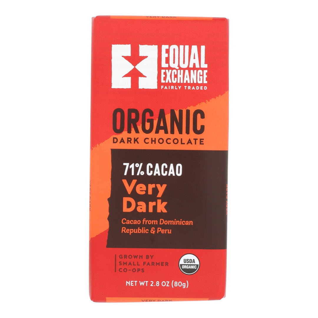 Equal Exchange Organic Chocolate Bar - Very Dark - Case Of 12 - 2.8 Oz. - Maras Green