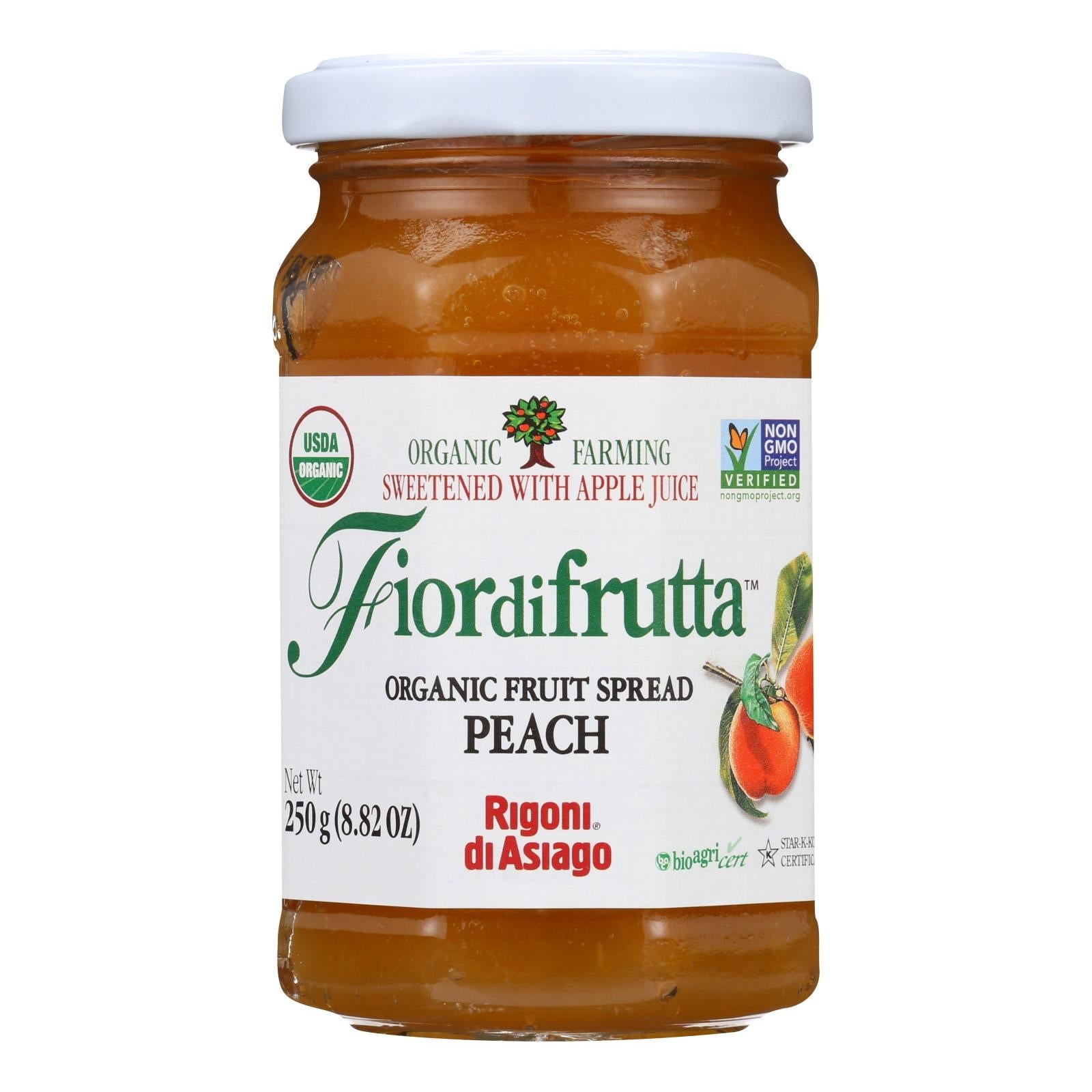 Fiordifrutta Peach Fruit Spread - Case Of 6 - 8.82 Oz - Maras Green