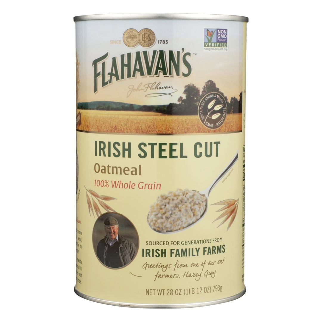 Flahavans Oatmeal - Irish Steel Cut - Case Of 6 - 28 Oz. - Maras Green