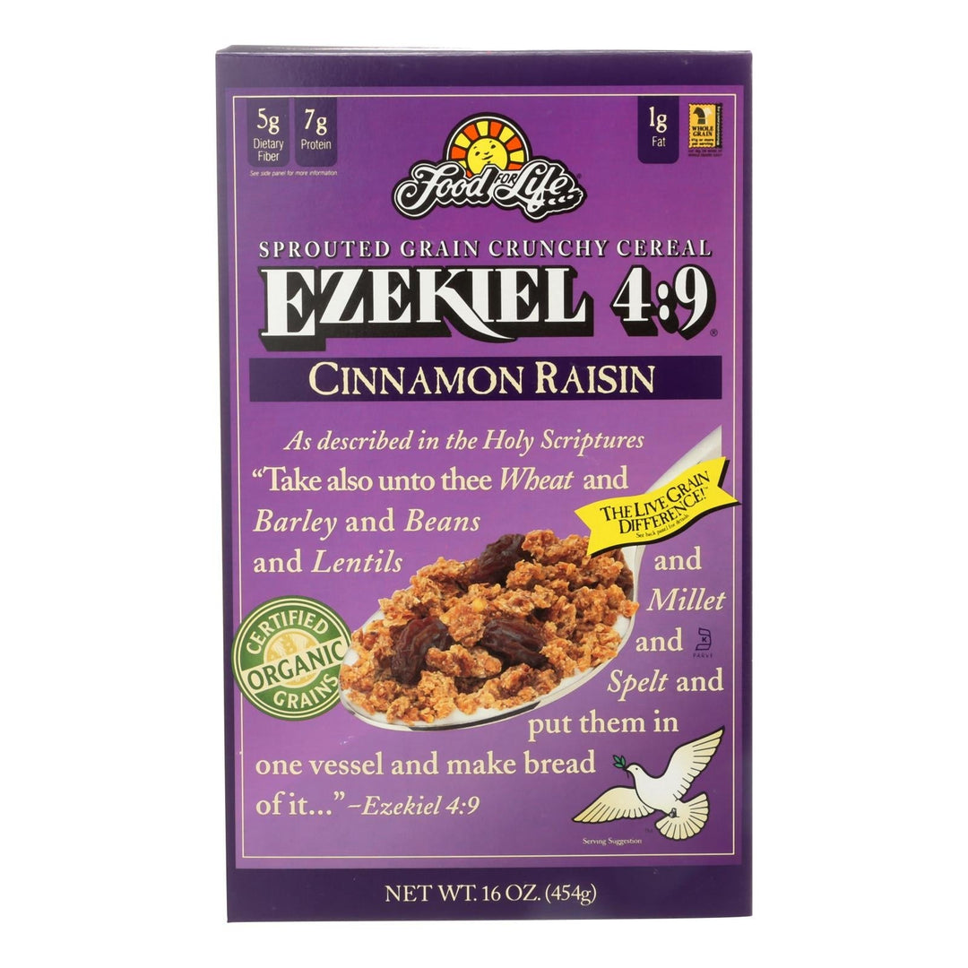 Food For Life Baking Co. Cereal - Organic - Ezekiel 4 - 9 - Sprouted Whole Grain - Cinnamon Raisin - 16 Oz - Case Of 6 - Maras Green